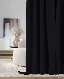 Závesy hotové Zatemňovací záves na riasiacu pásku čierna 140 x 280 cm 1 ks.