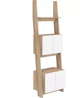 Regály Regál Rack 60-2D sonoma/Biely lesk