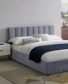 Postele Signal Manželská posteľ MONTREAL VELVET 140 | sivá/tap.192
