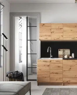 Kompletné kuchynské zostavy Artstolk Kuchynská linka MELA II | dub artisan 2,4 m