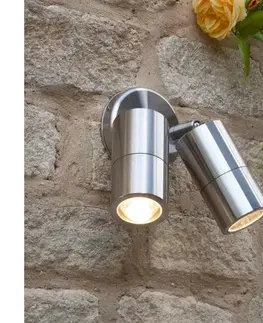 Svietidlá Där Lighting Där Lighting ORT0968 - LED vonkajšie nástenné bodové svietidlo ORTEGA 2xGU10/5W/230V IP65 chróm ORT0968