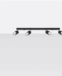 Lampy do obývačky Stropné bodové svietidlo  Nero 4 A-1067  čierna/chróm