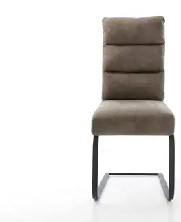 Jedálenské stoličky DELIFE Jedálenská stolička Pela-Flex mikrovlákno taupe vintage jedálenská stolička plochá čierna vrecková pružina
