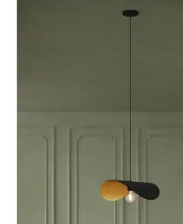 Svietidlá Eglo 390393 - Luster na lanku SACEDA 1xE27/40W/230V 53 cm čierna/zlatá 390393