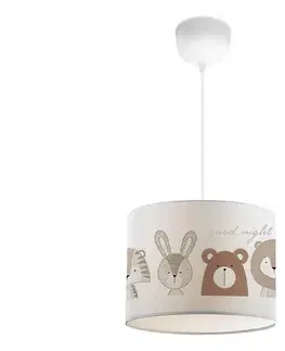 Svietidlá  Detský luster CANDY 1xE27/40W/230V biely/hnedý 780SGN4654