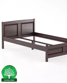 Drevené postele Posteľ borovica LK104–120x200 orech