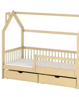 Detské postele Posteľ Domček Oskar 80x160 borovica