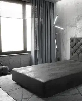 Rámy postelí DELIFE Boxspring posteľ Dream-Great mikrovlákno antracitová vintage 120×200 cm