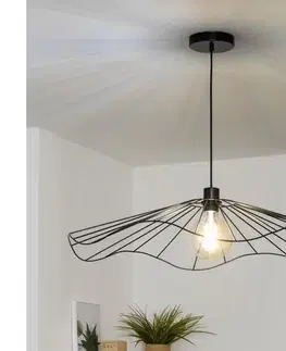 Svietidlá BRILAGI - LED závesné svietidlo na lanku CERIA WIRE 1xE27/40W/230V Ø 80 cm čierna BG3987+EG300157