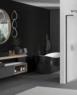 Sprchové dvere MEXEN/S - Kioto L Sprchová zástena WALK-IN 120 x 200, dekor, čierna 800-120-103-70-30