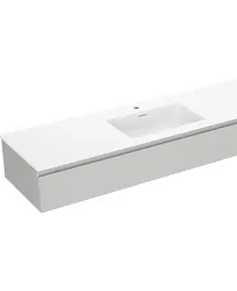 Kúpeľňový nábytok MEXEN/S - Orio kúpeľňová skrinka 160 cm s umývadlom Otis, 1 šuplík, šedá mat/biela mat 91A10-16023-1-BF62-W18M01
