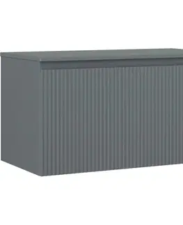 Kúpeľňový nábytok MEXEN/S - Rivel kúpeľňová skrinka pod umývadlo 90 cm s doskou, 1 šuplík, reliéf, grafit mat 91A20-09047-1-BFC66