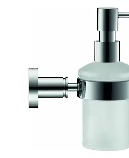 Svietidlá Duravit 99161000 -Nástenný dávkovač mydla D-CODE 390 ml mliečne sklo/lesklý chróm 0099161000