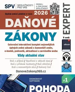 Dane, účtovníctvo Daňové zákony 2026 Expert (právní stav 1. 1. 2026)