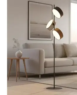 Lampy EMIBIG Stojacia lampa DRUMZ 3xE14/10W/230V čierna/hnedá/šedá 1566/LP3