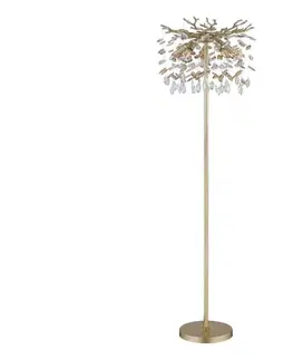 Lampy Globo 64138SG - Stojacia lampa QUEENA 5xE14/40W/230V zlatá 64138SG