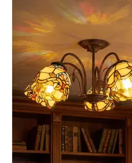 Svietidlá BRILAGI - Tiffany vitrážový prisadený luster MIRABELLA 5xE27/60W/230V priemer 60 cm BRD-12028/5xE27