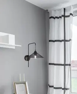 Nástenné svetlá Čierna kovová nástenná lampa E27 Kiruna Ledea