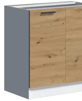 Kuchynské skrinky stojace Kuchynská skrinka Economic D80 ZAS biela/artisan