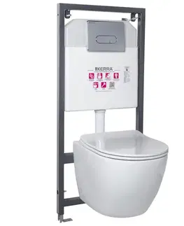 Záchody KERRA - Inštalačný set WC Kasos + tlačidlo Pacific (chróm) 5907548118097