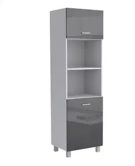 Kuchynské skrinky stojace Kuchynská skrinka Lucjan 60KPM 2F 2100 LUX čierna