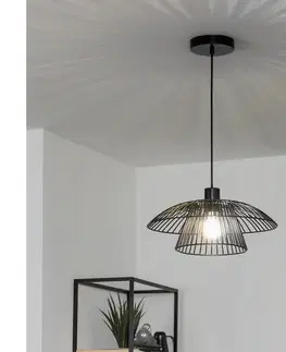 Svietidlá BRILAGI - LED luster na lanku CERIA WIRE 1xE27/40W/230V pr. 38 cm čierna BG3987+EG300159+EG300162