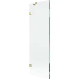 Sprchové dvere MEXEN/S - Lunar vaňová zástena FIX 60 x 150, transparent, zlatá kartáčovaná 897-060-000-55-00