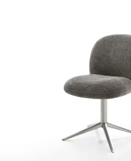 Jedálenské stoličky DELIFE Jedálenská stolička Nube-Flex bouclé mäkký tmavobéžová kovová podstava nerezová oceľ 360° otočný hojdacia funkcia vrecková pružina