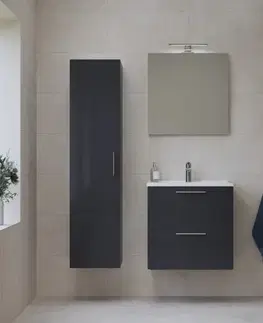 Kúpeľňový nábytok Kúpeľňová zostava s umývadlom 60 cm vrátane umývadlovej batérie, vtoku a sifónu VitrA Mia antracit KSETMIA60A KSETMIA60A