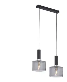 Svietidlá Jupiter 1859 - VA2 - Luster na lanku VANES 2xE27/60W/230V strieborná/čierna 1859
