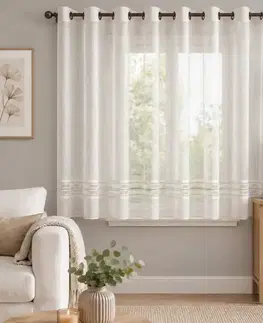 Záclony do obývačky Záclona na krúžkoch Paula 10861-12603A 300x150 cm