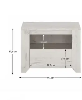 Nočné stolíky KONDELA Angel Typ 95 1S nočný stolík biela / craft
