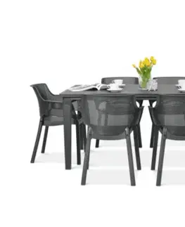 Záhradné plastové zostavy Elvisia Záhradný set CALLIE 6 + 1 | grafit