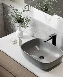 Kúpeľňové batérie INVENA - Umývadlová batéria vysoká NERI TREND čierna BU-01-W04-L