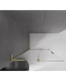 Sprchové dvere MEXEN/S - Velar L Sprchová zástena posuvná Walk-in 110 x 200, transparent 8 mm, zlato kefovaná 871-110-003-03-55