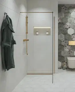 Sprchy a sprchové panely Sprchová tyč SAT DARK na stenu brúsené zlato SATBSSTDABZ SATBSSTDABZ