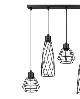 Svietidlá  SL.1167 - Luster na lanku SUBA 4xE27/15W/230V čierna SL.1167