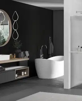 Sprchové dvere MEXEN/S - Kioto+ Sprchová zástena WALK-IN s poličkou a držiakom uterákov 80 x 200, prúžky 8 mm, chróm 800-080-121-01-09