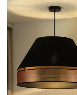 Svietidlá  - Luster na lanku COPPER SHINY 1xE27/15W/230V pr. 60 cm čierna/medená 603263