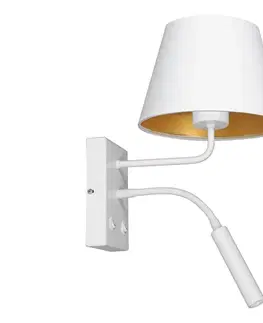 Svietidlá  Nástenná lampa ARDEN 1xE27/60W+1xG9/8W/230V biela/zlatá 3456