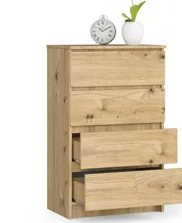 Komody a skrinky Dizajnová vysoká komoda KRISS60, dub Artisan