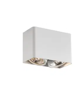 Bodove svetla Dizajnový prisadený reflektor biely GU10 70 mm 2-svetelný otočný a naklápací - Vox