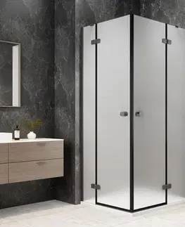 Sprchové dvere POLYSAN - GLOBE GUN METAL obdĺžniková sprchová zástena 900x800, rohový vstup, matné sklo GB5980MGM