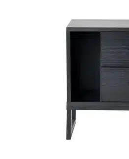 Nočné stolíky Nočný stolík Glimmer - Wood Black, Black