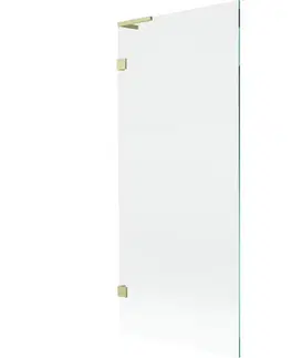 Sprchové dvere MEXEN/S - Lunar L vaňová zástena FIX 80 x 150, transparent, zlatá kartáčovaná 897L-080-000-55-00