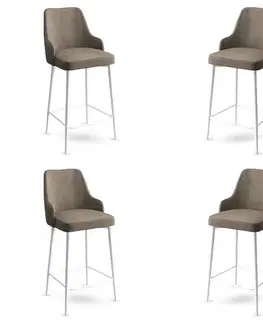 Barové stoličky Bar Stool Set (4 Pieces) Enox - Cappuccino, White