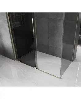Sprchovacie kúty MEXEN/S - Velár sprchovací kút, posuvné dvere 130 x 75, grafit, zlato 871-130-075-41-50