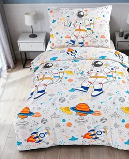 Obliečky Obliečky deluxe bavlnené Astronaut 200x140cm+90x70cm TiaHome