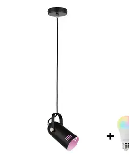 Svietidlá Paulmann 79766 - LED RGBW 1xE27/12W Luster na lankách LAVEA 230V čierny W4785+AI0819