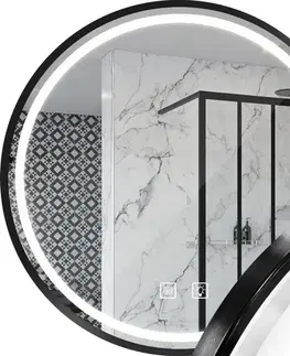 Kúpeľňové zrkadlá REA - Zrkadlo LED 100cm MMJ Black HOM-05549